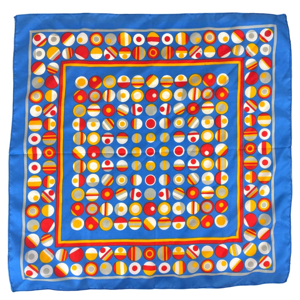 Vintage Nautical Square 19"‎ Blue Geometric Secretary Mod 70s